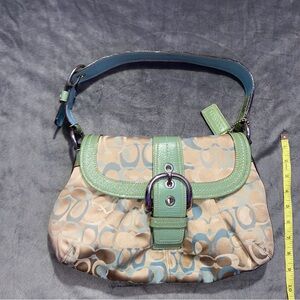 Coach Signature Optic Soho Canvas and Leather Hobo/Shoulder Bag F15679